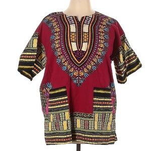 Triyo Hawaii tribal vacation tunic top short sleeve XL